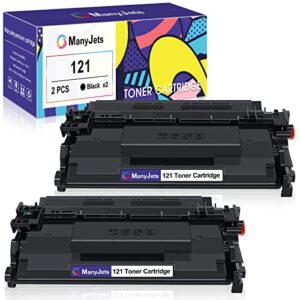 manyjets 121 compatible toner cartridge replacement for canon 121 crg-121 3252c001 black work with canon imageclass d1650 d1620 printer (black, 2-pack)