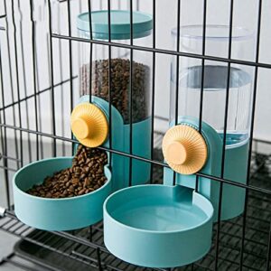 pet dog cat hanging automatic feeders drinking bowls 40oz,2 pcs auto gravity pet feeder and water set, cage pet feeding bowls dispenser for cats dogs puppy, rabbit hamsters chinchilla hedgehog ferret