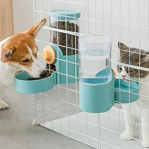 Pet Dog Cat Hanging Automatic Feeders Drinking Bowls 40oz,2 PCS Auto Gravity Pet Feeder and Water Set, Cage Pet Feeding Bowls Dispenser for Cats Dogs Puppy, Rabbit Hamsters Chinchilla Hedgehog Ferret