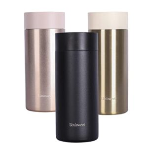 unisweet stainless steel insulated travel mug for coffee double wall thermal cup for tea lightweight sports water thermos bottle with leak