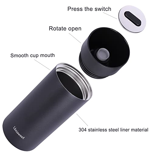 UNISWEET Stainless Steel Insulated Travel Mug for Coffee Double Wall Thermal Cup for Tea Lightweight Sports Water Thermos Bottle with Leak