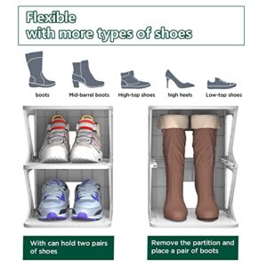 AEARY 6-Tier Pull-out Shoe Shelf, Adjustable Freestanding Shoe Rack, Stable Vertical Narrow Shoe Cubby, Easy Clean Shoe Tower Rack,Shoe Storage Organizer for Bedroom Entrance for Hallway,Gray