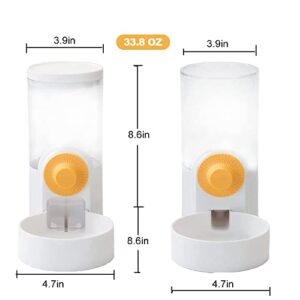 2 PCS Pet Dog Cat Hanging Automatic Feeders Drinking Bowls 40oz,Auto Gravity Pet Feeder and Water Set,Cage Pet Feeding Bowls Dispenser for Cats Dogs Puppy, Rabbit Hamsters Chinchilla Hedgehog Ferret