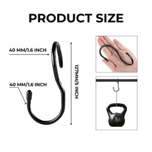 Purse Hanger for Closet 10 Pack, Metal S Hook Hooks for Hanging Purses, Handbags, Backpacks, Belts, Scraves, Hats, Clothes - Black S Hook, Hook for Pots and Pans