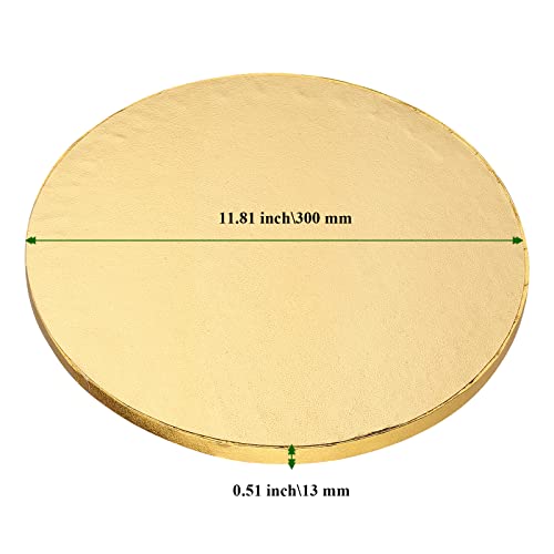 MAHIONG 10 Pack 12 Inch Round Cake Drums, Reusable 1/2 Inch Thickness Gold Cake Boards Circles with Professional Smooth Straight Edges, Round Cake Circles Cake Base for Display Cake Baking Supplies