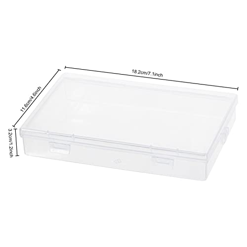 Katfort Small Storage Containers, 4 Packs Rectangular Plastic Storage Box with Lid 7.1''×4.6''×1.2'', Clear Containers for Storage, Beads, Crafts Accessories