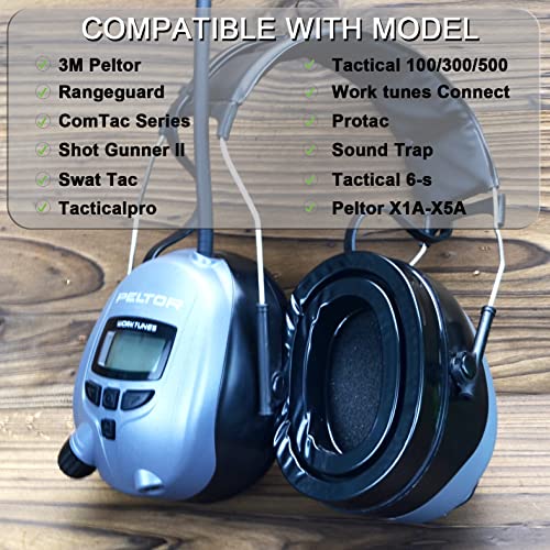 Cooling Gel Ear Pads Replacement Ear Cushions for 3M Worktunes Connect/Tactical 100/300/500/Shot Gunner II/Sound Trap/Swat Tac/Tactical 6-s/Tacticalpro/Pel X1A-X5A Hearing Protector