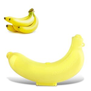 plplaaoo lunch container storage, fruit banana protector, cute banana holder, fruit protector case, banana box, banana shell for indoor and outdoor activities, 3 colors can be choose(yellow)