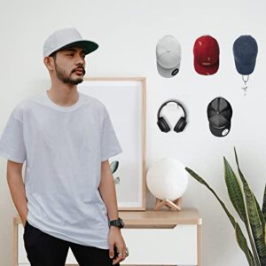 MOODKEY 12PACK Adhesive Hat Hooks for Wall Hat Hangers Hat Rack for Baseball Caps Hat Holder Wall Mount Hat Organizer Minimalist Cap Hangers Display for Wall Door Closet Office