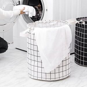 kiskick Multipurpose Laundry Basket Large Capacity Waterproof Laundry Basket with Handle Space-Saving Foldable Clothes Laundry Bucket for Home White