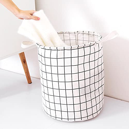 kiskick Multipurpose Laundry Basket Large Capacity Waterproof Laundry Basket with Handle Space-Saving Foldable Clothes Laundry Bucket for Home White