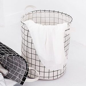 kiskick Multipurpose Laundry Basket Large Capacity Waterproof Laundry Basket with Handle Space-Saving Foldable Clothes Laundry Bucket for Home White