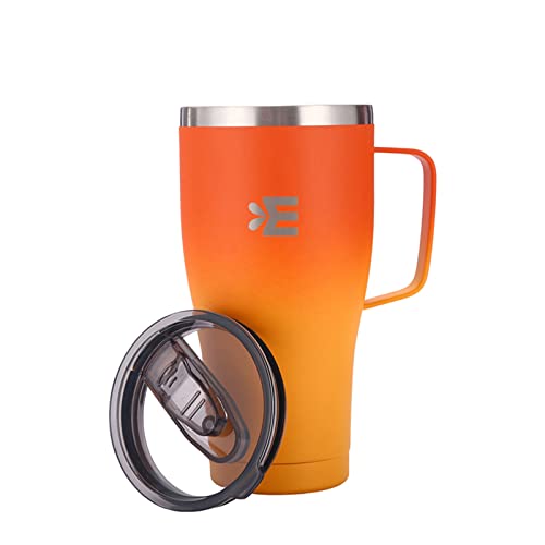 ECOYEE Stainless Steel Travel Coffee Mug - Insulated Hot Cold Tumbler, Thermal Coffee Cup, Double Wall Leakproof Mug (Orangeade, 30 OZ)