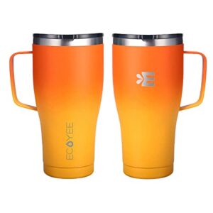 ECOYEE Stainless Steel Travel Coffee Mug - Insulated Hot Cold Tumbler, Thermal Coffee Cup, Double Wall Leakproof Mug (Orangeade, 30 OZ)