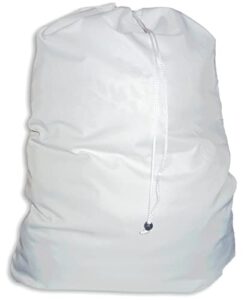 eco2go extra heavy duty drawstring laundry bag, large, white