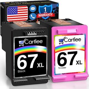 cartlee remanufactured ink cartridge replacement for hp ink 67 xl for hp 67xl ink cartridges black color combo pack for hp 67 ink cartridges black color combo pack 67xl for hp printer ink envy 6000 67
