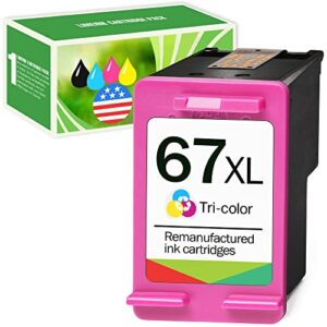 limeink remanufactured ink cartridge replacement for hp ink 67 xl for hp 67xl ink cartridges color ink for hp 67 for hp printer ink deskjet 2700 envy 6000 6055 4155e 2755e pro 6400 color 67