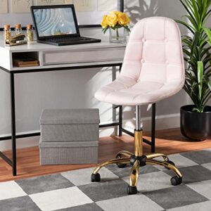 Baxton Studio Kabira Office Chair, One Size, Blush Pink/Gold