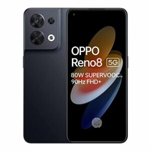 oppo reno8 5g dual 256gb rom 8gb ram factory unlocked (gsm only | no cdma - not compatible with verizon/sprint) mobile cell phone - black