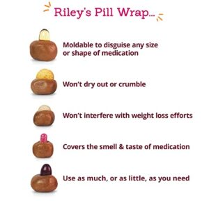 Riley's Pill Wrap for Dogs - Delicious Cheese & Bacon Flavored Pill Paste /Wrap Pills, Capsules, Tablets in a Pocket or Pouch to Mask The Taste & Make Pill Time Fun - 4.2 oz