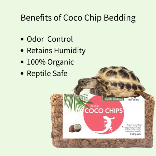 Snout and Shell Coco Chip Reptile & Amphibian Bedding 1.1 lb - Perfect for Snakes, Lizards & Tortoises Tunneling - 100% Organic Coconut Chip - 500 Grams