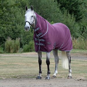 weatherbeeta anti-static fleece cooler combo neck, maroon/grey/white, 84"