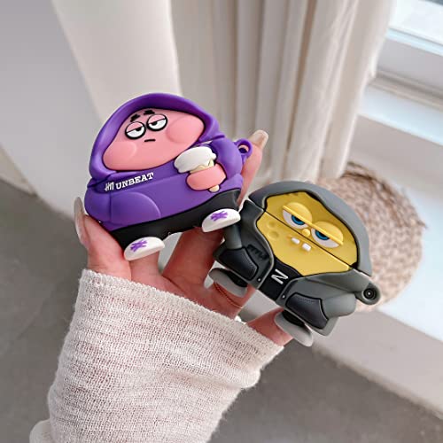 [2Pack] AirPods Pro Cartoon Character Case,Unique Design Funny Fun Kawaii 3D Cute Cartoon Funny Characters Advanced Soft Silicone AirPods Pro Case Cover Suitable for Men and Women