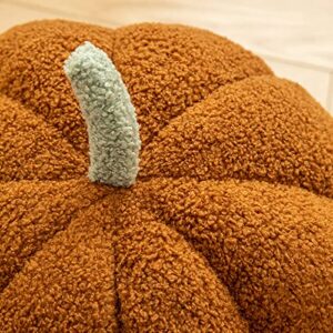 MONKISS Halloween Pumpkin Pillow Decorations, Soft Pumpkin Shaped Throw Pillow Short Fleece Skin-Friendly,Pumpkin Decorating Pillow Plush for Thanksgiving Gifts (White, 14 inch)…