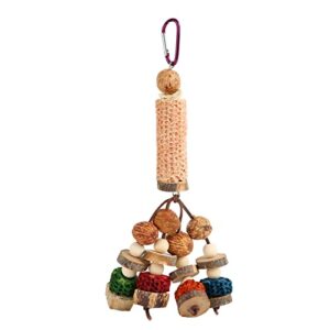 gloglow parrot chewing toy, corn cob nuts wooden blocks bite toy for small medium parrots parakeets conures cockatiel lovebirds