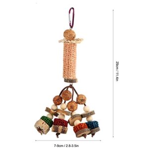 GLOGLOW Parrot Chewing Toy, Corn Cob Nuts Wooden Blocks Bite Toy for Small Medium Parrots Parakeets Conures Cockatiel Lovebirds