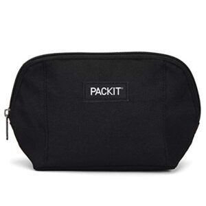 PackIt Freezable Classic Lunch Box, Black & Freezable Snack Bag, Black