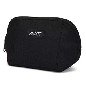 PackIt Freezable Classic Lunch Box, Black & Freezable Snack Bag, Black