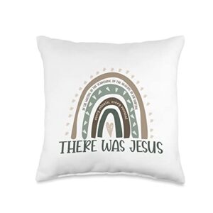 christian easter he is risen design retro rainbow in every minute there was jesus christian gift throw pillow, 16x16, multicolor