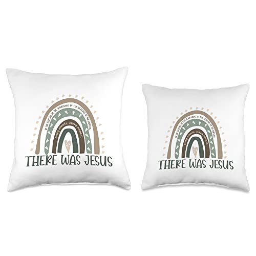 Christian Easter He Is Risen Design Retro Rainbow in Every Minute There was Jesus Christian Gift Throw Pillow, 16x16, Multicolor