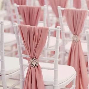 Rose Pink 59’’ Solid Color Sheer Chiffon Fabric by The Yards for Wedding Party Backdrop Continuous