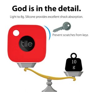 Silicone Case for Tile Pro 2020 & 2018 with Keychains, 2 Pack Anti-Scratch Protective Cover with Carabiner (Black/Red)