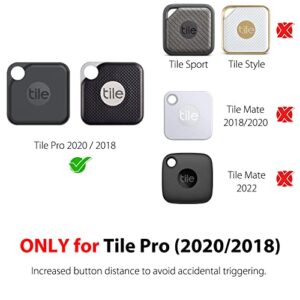 Silicone Case for Tile Pro 2020 & 2018 with Keychains, 2 Pack Anti-Scratch Protective Cover with Carabiner (Black/Red)