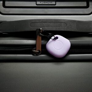 Silicone Case for Galaxy SmartTag with Keychains, 2 Pack Anti-Scratch Protective Cover with Carabiner (Pink/Purple)