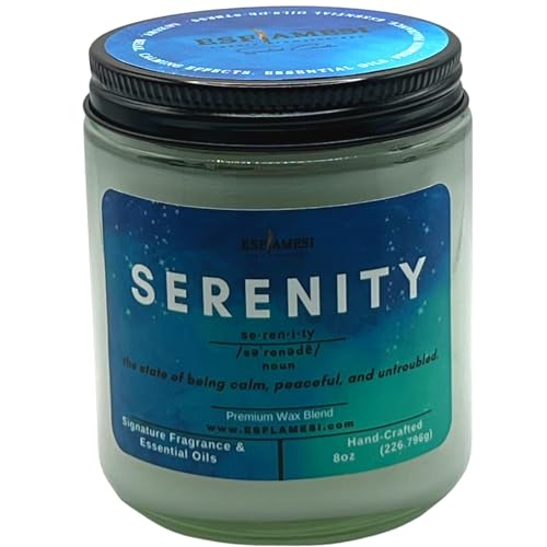 Scented Candles For Home | SERENITY CANDLE | Candles For Women | Candle Gifts | Lavender + Chamomile | STRONGLY SCENTED | Handcrafted Usa (Premium Wax, 8oz)