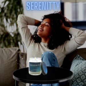 Scented Candles For Home | SERENITY CANDLE | Candles For Women | Candle Gifts | Lavender + Chamomile | STRONGLY SCENTED | Handcrafted Usa (Premium Wax, 8oz)