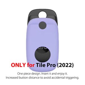 Silicone Case for Tile Pro 2022 with Keychains, 2 Pack Anti-Scratch Protective Cover with Carabiner (Pink/Purple)