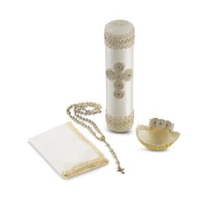 Ándalu Baptism Candle Set Kit Catholic for Boy or Girl - Vela de Bautizo Set para Niño o Niña