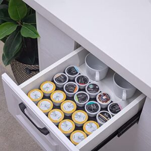 wobivcs Coffee Pod Storage Organizer for Kitchen Drawer Holders 20 K CUP, Premium Plastic Tray With Non-slip mat