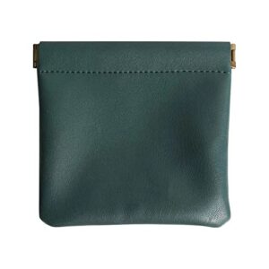 pgyxgs 1x earphone carrying pouch portable square pu earbuds case headphone storage bag small mini pocket compatible with lipstick card coin zipper 11.5*11.3cm - green
