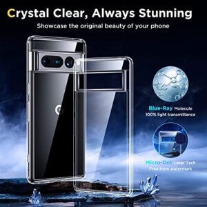 Humixx Crystal Clear Designed for Google Pixel 7 Pro Case [Non-Yellowing] [8 FT Military Drop Protection] Slim Fit Yet Protective Shockproof Bumper with Airbag Case Cover 6.7 Inch- Crystal Clear