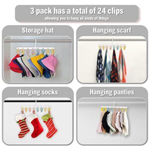 Mytium Hat Holder,3 Pack Hat Organizer for Baseball Caps Trucker Hat Racks with 24 Clips Modern Style Hat Hangers for Closet Holds Up To 24 Caps,Fits All Women & Men Caps