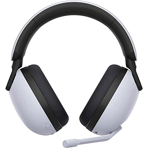 Sony WHG900N/W INZONE H9 Wireless Noise Cancelling Gaming Headset, White Bundle with Deco Gear Wood Headphone Display Stand Secure Tabletop Holder