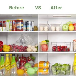 JS HomeDesign - Fridge Organizer, Pantry Organizing and Clear Storage Bins, Cabinet Organizing with Handles