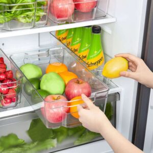 JS HomeDesign - Fridge Organizer, Pantry Organizing and Clear Storage Bins, Cabinet Organizing with Handles