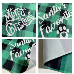 CIIVURR 4 Pack Dog Christmas Bandanas Classic Plaid Pet Scarf Triangle Bibs Kerchief Red Green Dog Gift, Merry Christmas Santa‘s Favorite Print Adjustable Nylon Dog Bandanas for Puppy Cats Pets